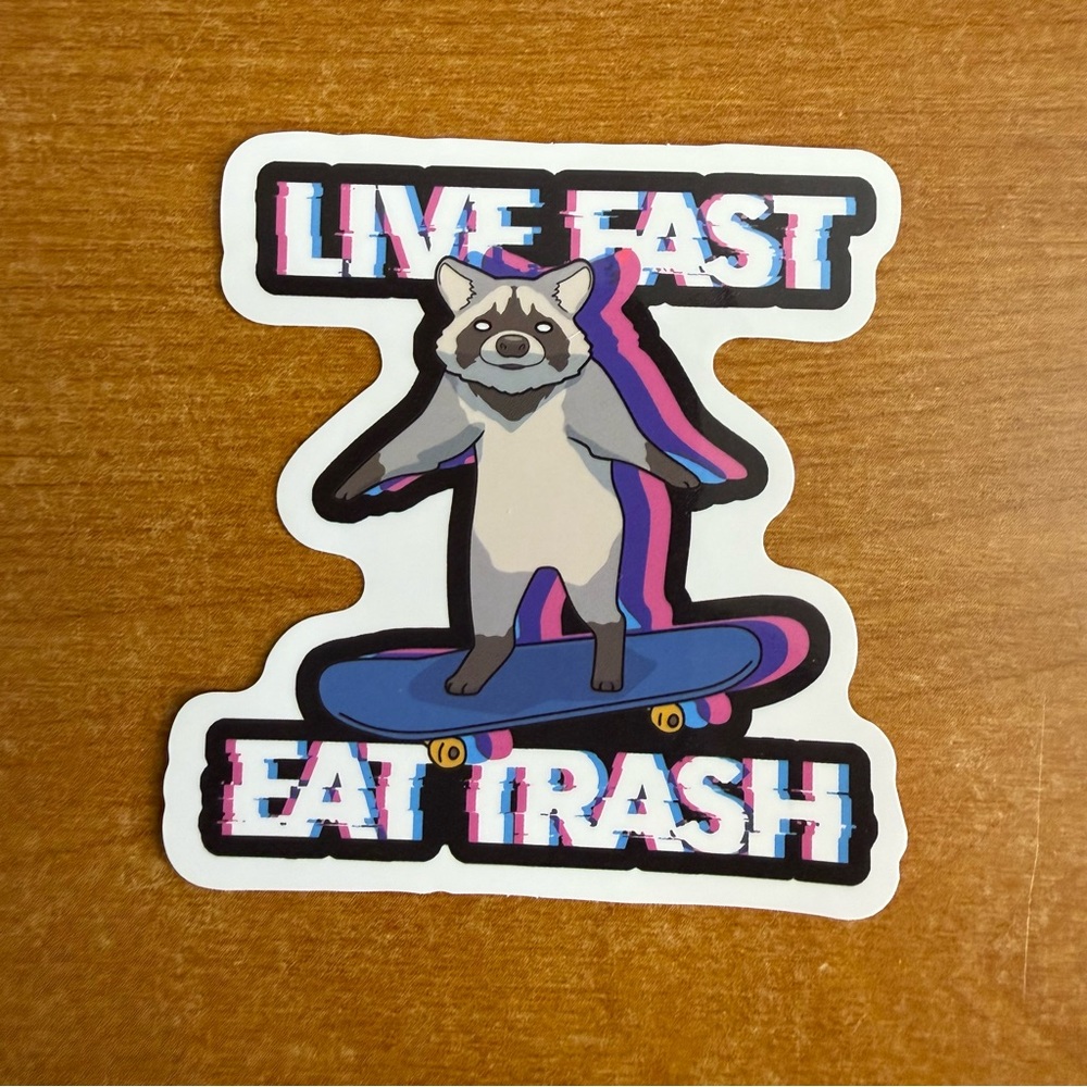 Raccoon Skateboard Sticker‎